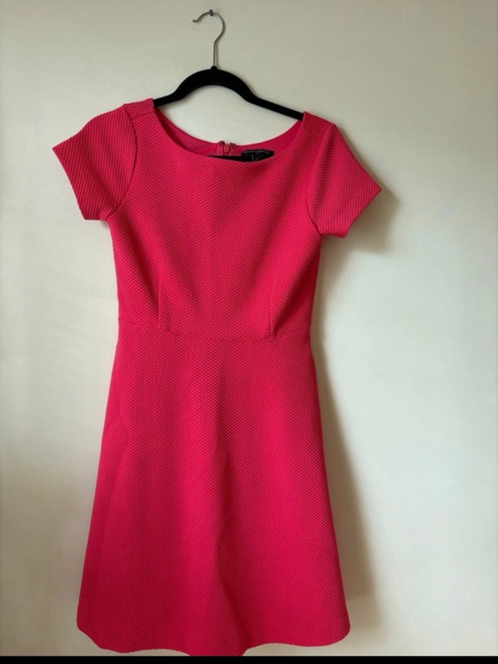 Banana Republic Hot Pink Textured Fit-and-Flare Mini Dress